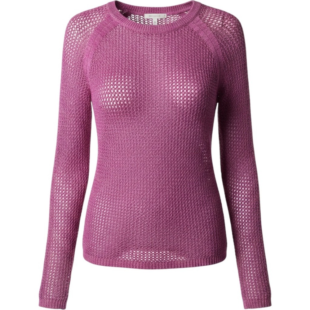 ANA Sweater Womens Large Pink Open Weave Pullover Mesh Knit Top